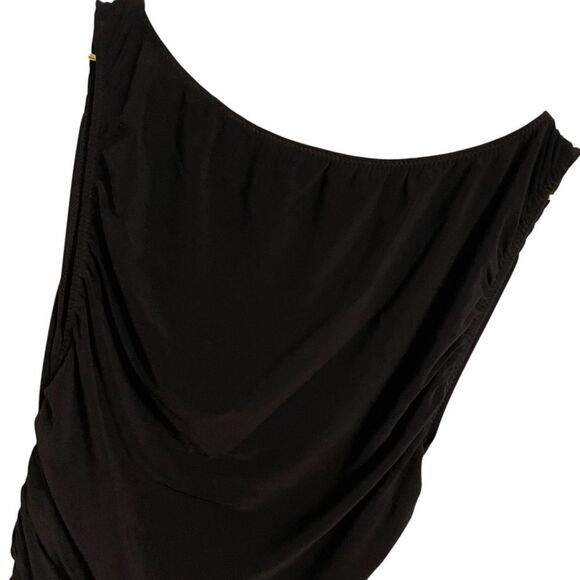 Norma Kamali Tara Side Drape Gown Black Size Small NWT - Picture 4 of 7